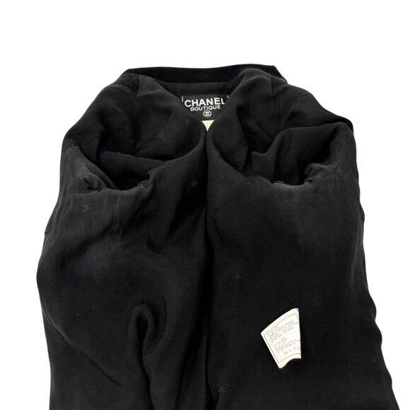 CHANEL Vintage 95P CC Mark Logo Cropped Jacket #36 Button Black Gold [106360] - Picture 8 of 12